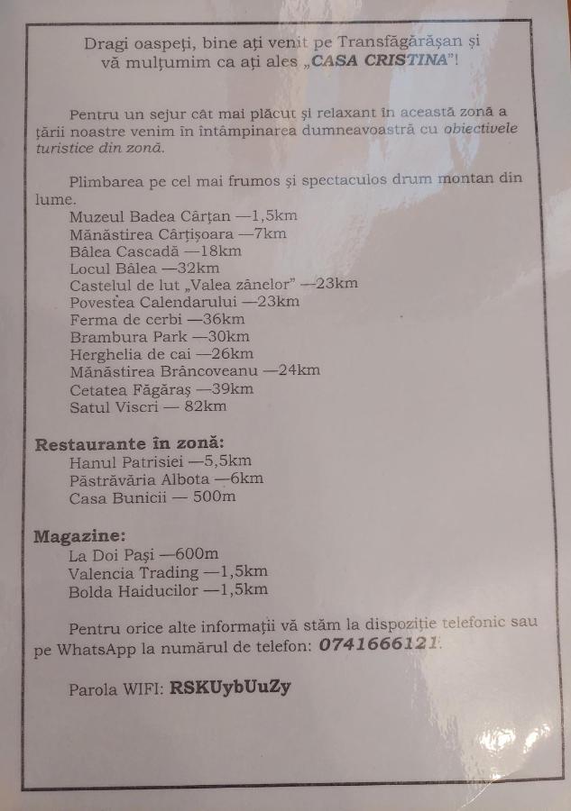 Casa Cristina Otel Cîrţişoara Dış mekan fotoğraf